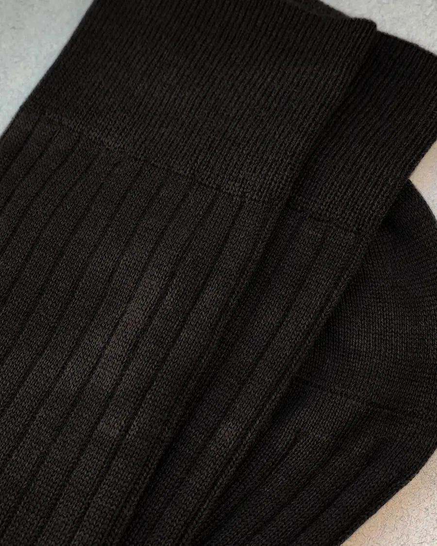 Chaussettes Marcel - Laine mérinos (Marron)